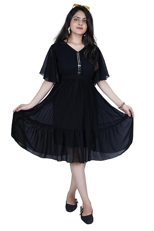 Ala Fashion Pleated Midi Dress for Women's