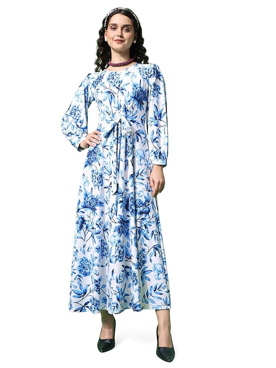 PURVAJA Women’s Flare Maxi Length Dress (Wini-034-036)