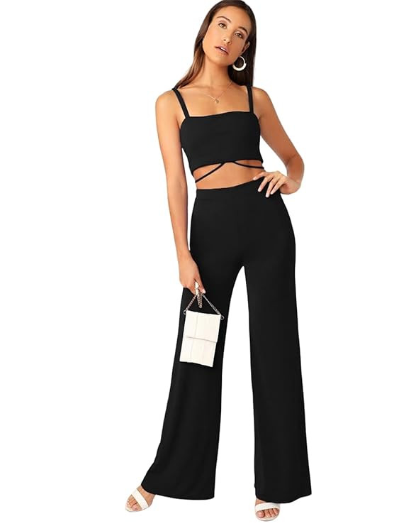 KOTTY Women's Bodycon Sleeveles Co-ord Top and Trouser Set