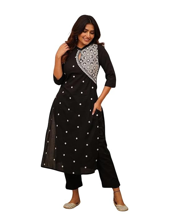 FABNEX Kurta Set for Women | Women Embroidered Kurta Set | Women Kurta Sets Kurtis | Women Kurta Pant Set (K-34-38)